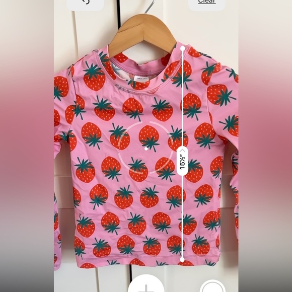 Hannah Anderson girls strawberry rash guard long sleeve swim top size 10 - Picture 5 of 6